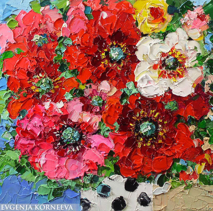 Картины с цветами - Картина цветов с маками от художника Евгении Корнеевой