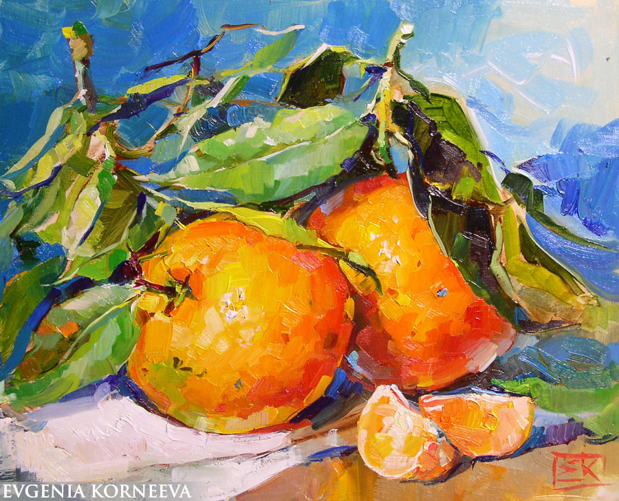 Картина Мандарины. Евгения Корнеева