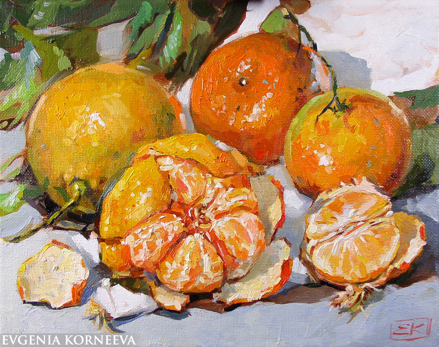 Картина Мандарины. Евгения Корнеева