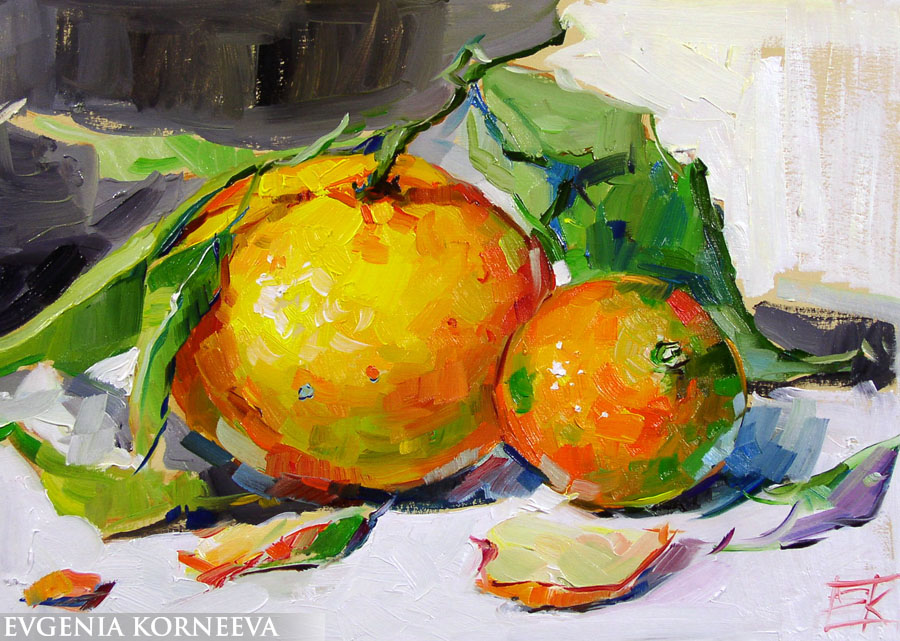 Картина Мандарины. Евгения Корнеева