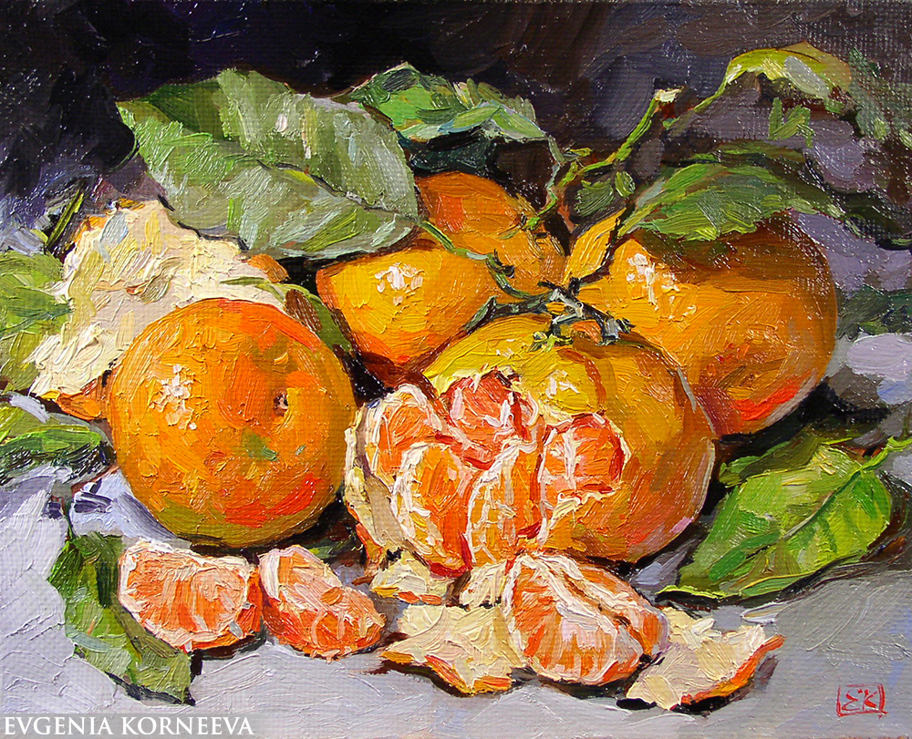 Картина Мандарины. Евгения Корнеева