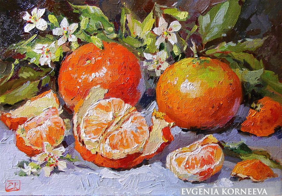 Картина Мандарины. Евгения Корнеева