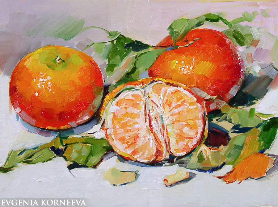 Картина Мандарины. Евгения Корнеева