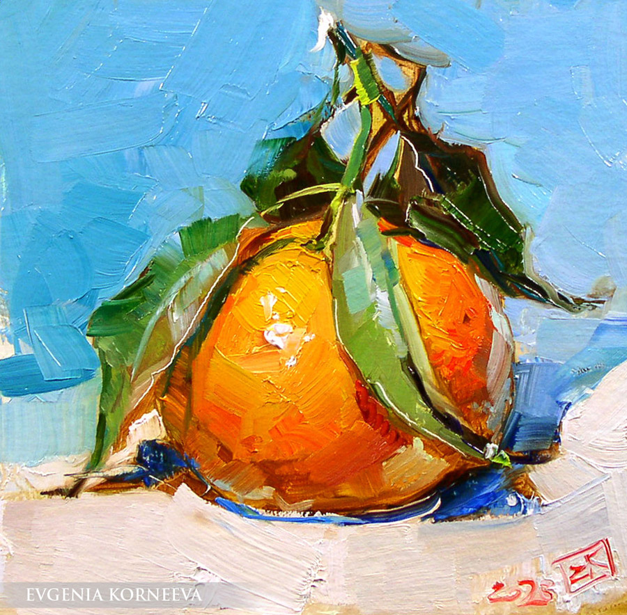 Картина Мандарины. Евгения Корнеева