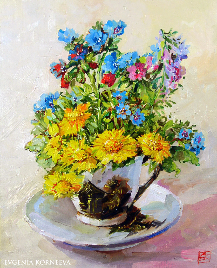 Картина Мать-и-мачеха. Евгения Корнеева